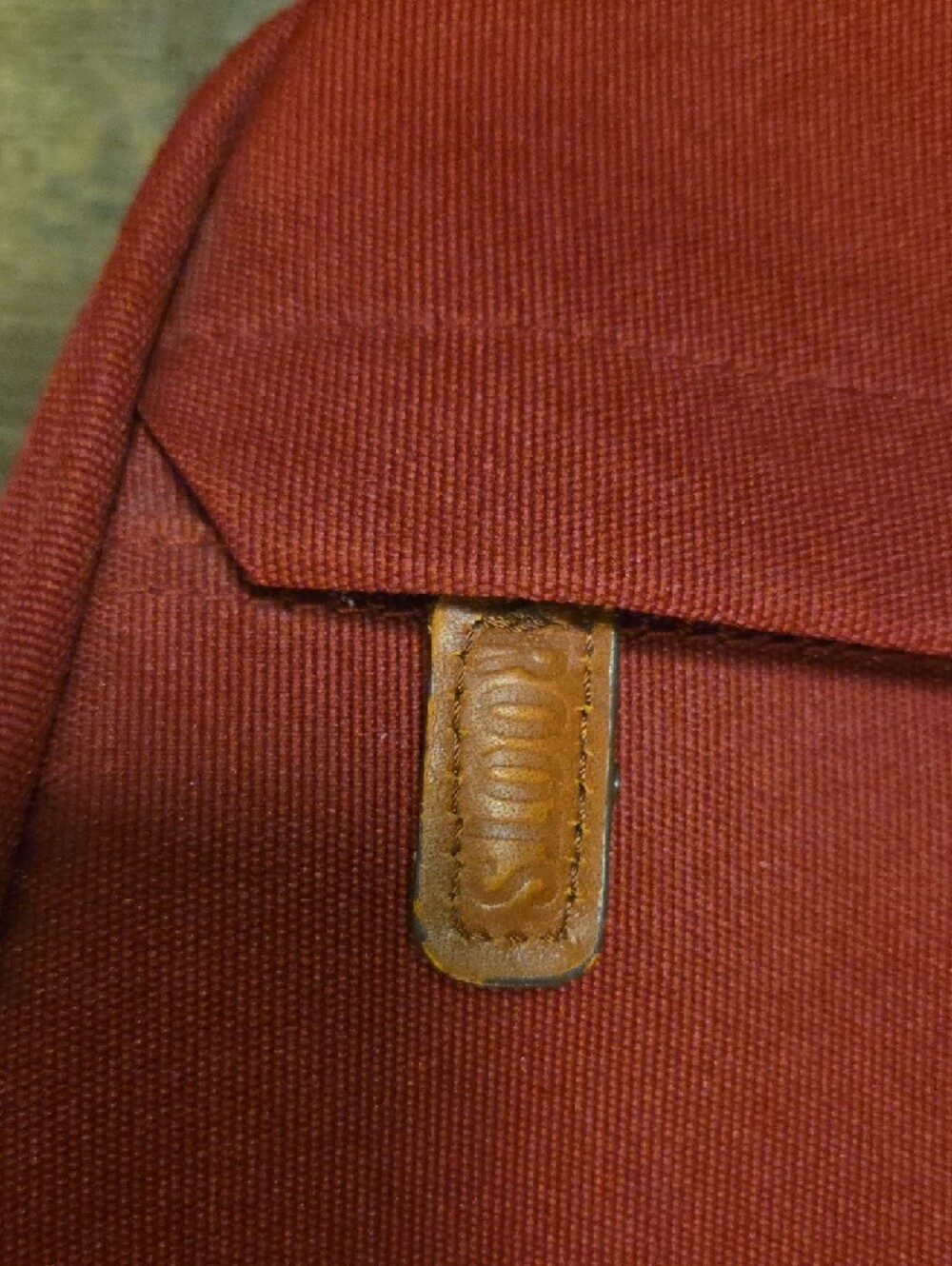 Roots Maroon Canvas Shoulder Bag with Brown Leather Accents - Picture 3 of 13